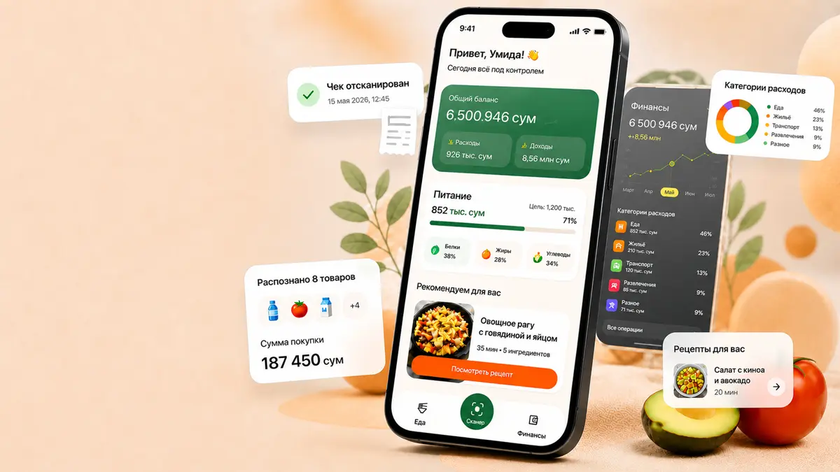 FoodMoney Telegram Mini App с продуктами, чеками и рецептами